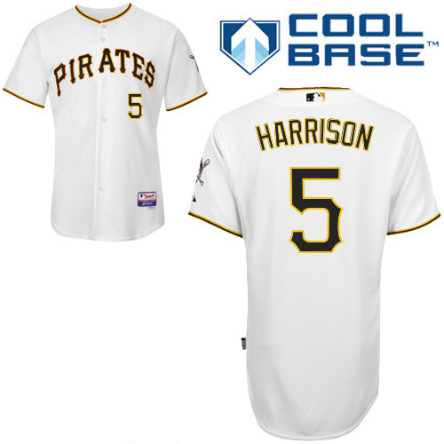 Josh Harrison #5 MLB Jersey-Pittsburgh Pirates Men's Authentic Home White Cool Base Baseball Jersey